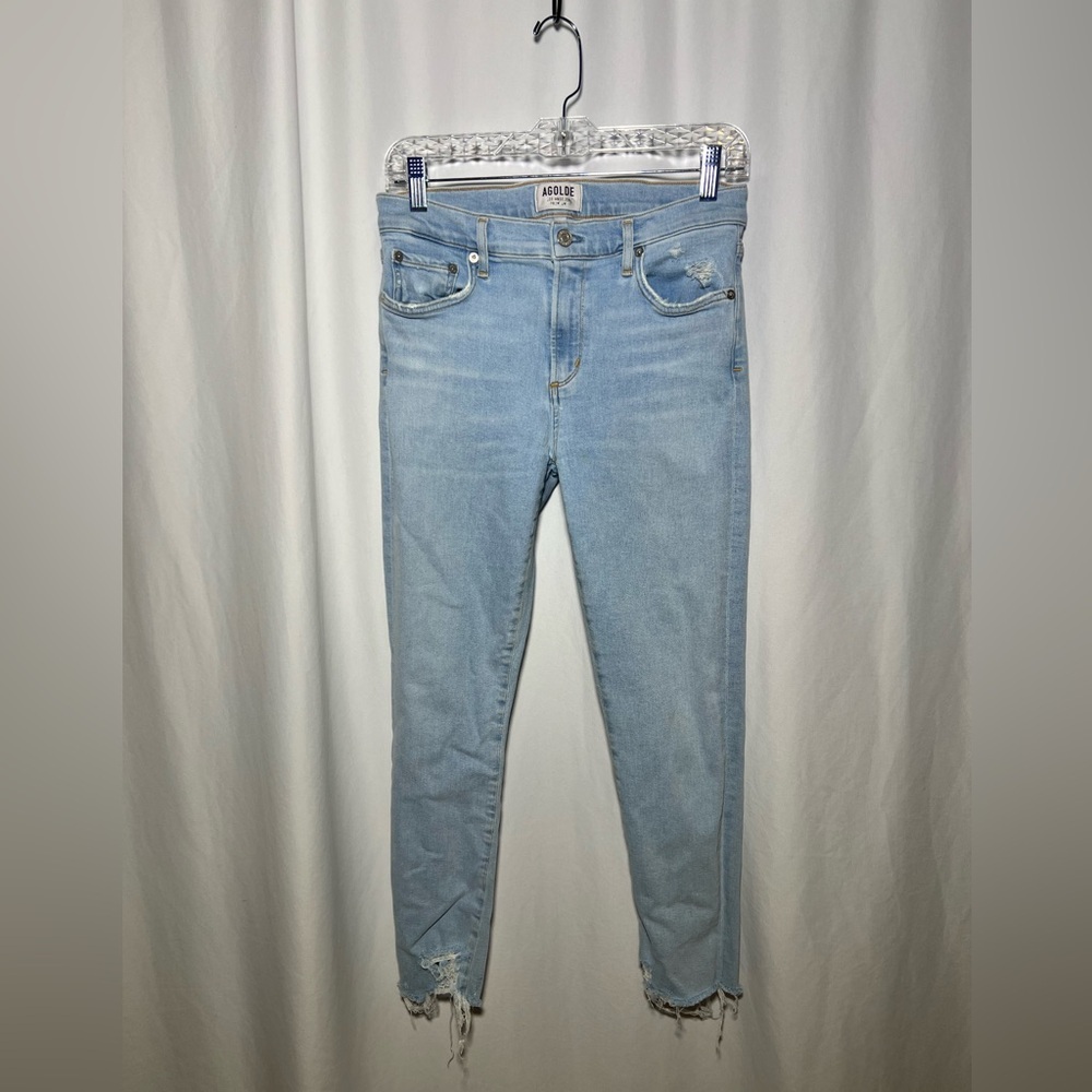 Agolde slim straight light wash jeans | 28